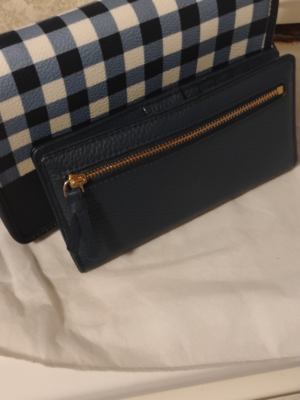 Kate Spade-2pc Hyde Lane Gingham Renee Crossbody Bag & Stacy Snap Wallet 💙 - Picture 15 of 16